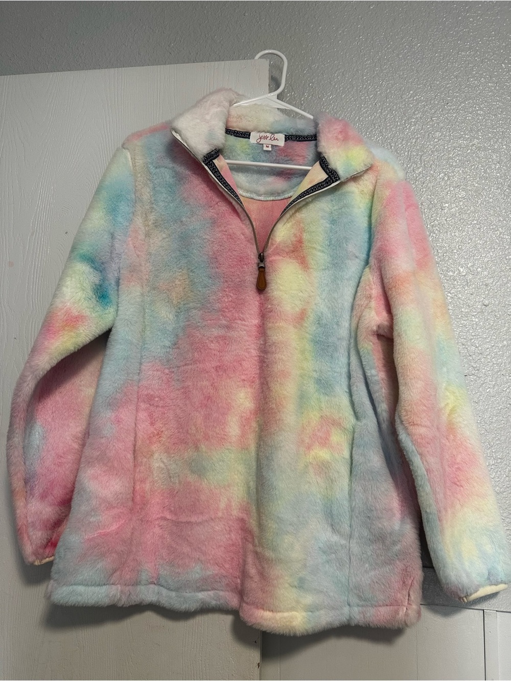 Jes Sea Tie-Dye Pastel Plush Quarter-Zip Pullover